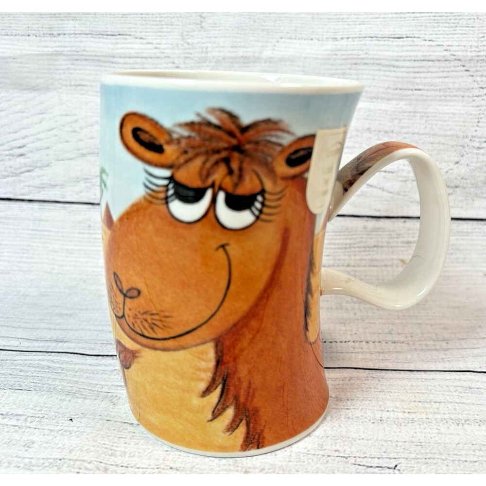 Dunoon Rubber Necks By Jane Brookshaw Coffee Tea Mug Cup Camel Scotland NWOT